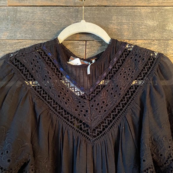 Free People Abigail Victorian Cotton Top S - Picture 6 of 12